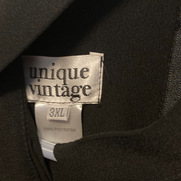 Unique Vintage Black Dress with Red Rose Detail - Picture 2 of 4